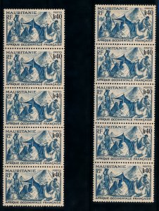 [HIP4735] Maurtania 1939-46 good stamps very fine MNH (10x)