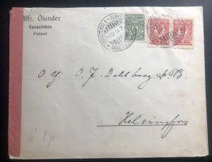 1914 Tavastehus Finland Russia Occupation Censored Cover To Helsinki B