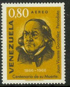 VENEZUELA 1967 Juan Vicente Gonzalez Journalist Airmail Sc C960 MNH