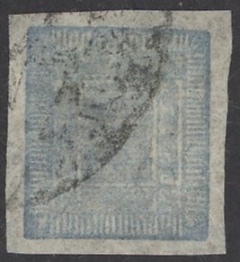 Nepal Sc# 13 Used imperf 1898-1917 1a Sripech & Crossed Khukris