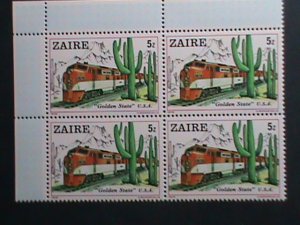 ZAIRE-1980 SC# 935-42-WORLD FAMOUS TRANIS-MNH IMPRINT BLOCK SET VERY FINE