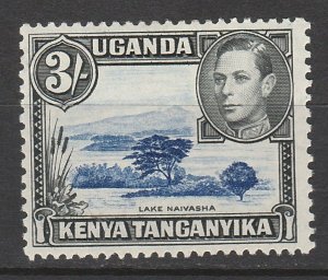 KENYA UGANDA TANGANYIKA 1938 KGVI LAKE NAIVASHA 3/- PERF 13 X 11.75