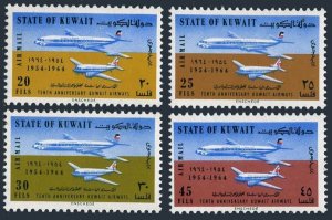 Kuwait C5-C8, MNH. Michel 254-257. Kuwait Airways-10, 1964.