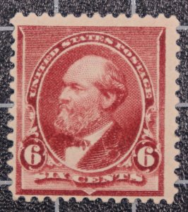 Scott 224 - 6 Cents Garfield - OG MH - Nice Stamp - SCV - $50.00