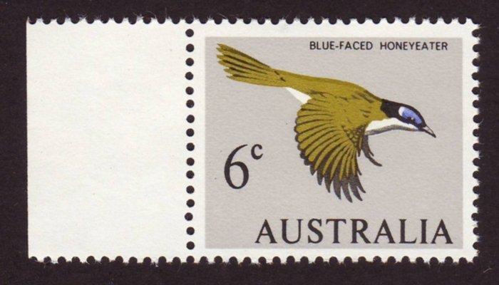 Australia 1966 Sc#401, SG#387 6c Honey Eater, Birds MINT-XF-OG-NH.