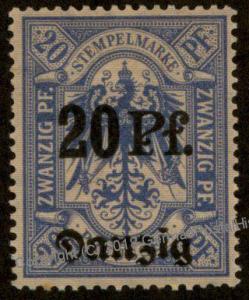 Danzig Germany Preussen Prussia 20pf Stempelmarke Document Revenue Stamp 90876