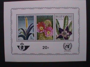 BELGIUM-1965-U.N.R.W.A. WORLD FAMOUS RARE FLOWERS-MNH S/S-VERY FINE