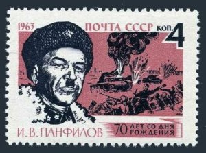 Russia 2708 block/4,MNH.Michel 2726. General J.V.Panfilov.WW II.1963.