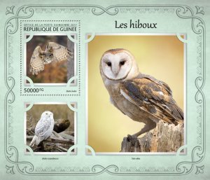 GUINEA - 2017 - Owls - Perf Souv Sheet - Mint Never Hinged