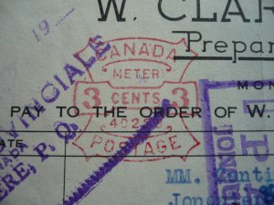 Canada - Postal Meters - Six different Types used instead of Excise Tax Meters