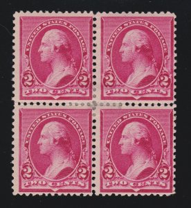 US 220a 2c Washington 'Cap on Left 2 Variety Block of 4 F-VF OG H SCV $675 