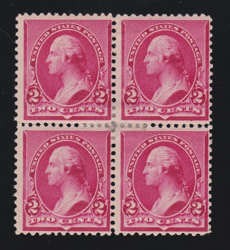 US 220a 2c Washington 'Cap on Left 2 Variety Block of 4 F-VF OG H SCV $675 