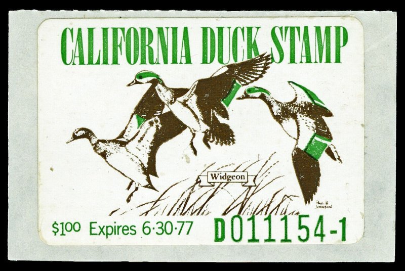 Scott CA6 1976 $1.00 Widgeon California Duck Stamp Mint VF NH Cat $22.50