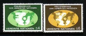 United Nations Vienna-Sc#9-10- id8-unused NH set-Maps-Women's year-1980-