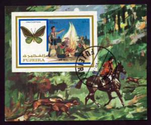 FUJEIRA - 1972 - BOY SCOUT - Butterfly - Hunting - S/S CTO