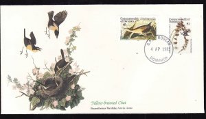 Audubon's Birds of the World #83a-Dominica-Yellow-breasted Chat-King Rail-FDC-hi