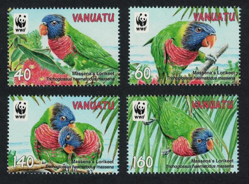 Vanuatu Birds WWF Rainbow Lorikeet 4v SG#1094-1097 MI#1443-1446 SC#1007 SALE