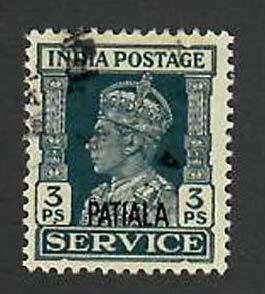 Patiala State- India;  Scott O63; 1941; Used