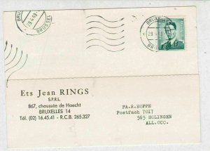 Belgium 1969 Commercial Business Order Stamps Card Ref 25462