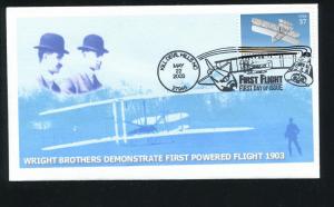 US 3783 First Flight Humming Bear Cachet FDC Wright Brothers