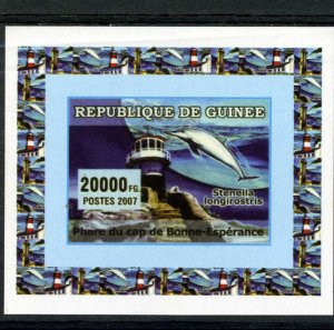 Guinea 2007 MARINE LIFE DOLPHIN & LIGHTHOUSE Deluxe s/s Mint (NH)