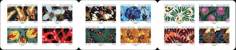 France 2023 MNH Stamps Booklet Scott 6429a Flowers Butterflies Textils Art