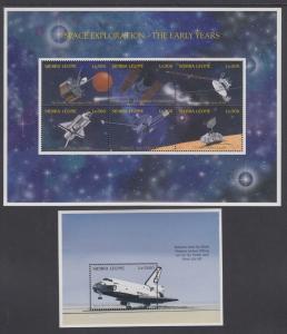Sierra Leone Sc 1904-1905 MNH. 1996 Space Exploration Souvenir Sheets cplt