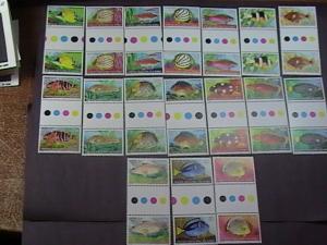 COCOS ISLANDS # 34-50-MNH-COMPLETE SET-TRAFFIC LIGHT/GUTTER PAIRS--FISH--1979(A)