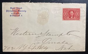 1904 Providence RI USA Advertising Cover To Omaha NB Philatelic Society