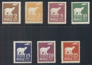 NORWAY #104-10 Complete Polar Bear set, og, NH, Scott $180.00