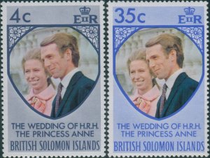 Solomon Islands 1973 SG245-246 Royal Wedding set MNH