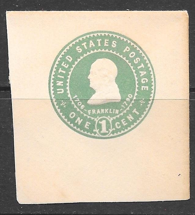 USA U379: 1c Franklin, cut square, unused