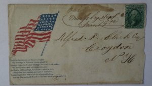 1860s Murphys Calaveras CA Manuscript Flag Patriotic Civil War Croydon NH Cover