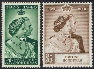 BRITISH HONDURAS 1948 KGVI SILVER WEDDING SET MNH **