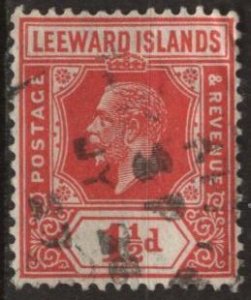 Leeward Islands 65 (used) 1½p George V, rose red (1926)