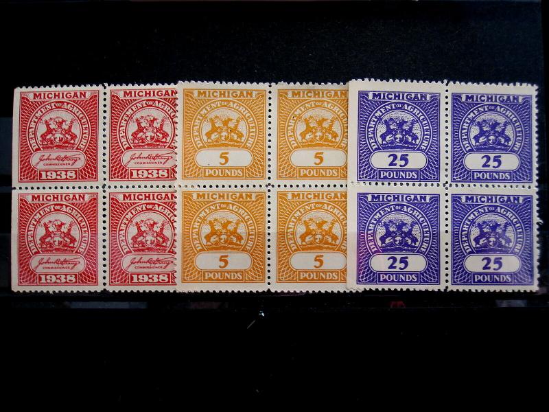 US/MICHIGAN - # FE3,FE9,FE11 - BLOCK 4 - MNH - CAT VAL $24.00