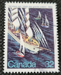 Canada, 1984, #1012, Tall Ships, used, SCV$.50