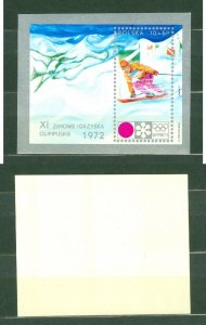 Poland. 1972. Souvenir Sheet MNH. Skiing. Winter Olympic Sapporo . Sc# B124