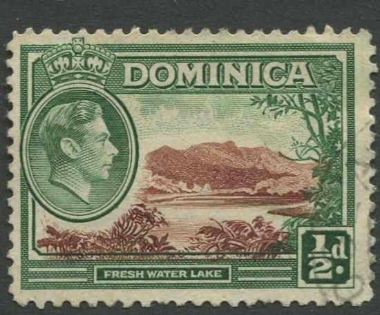 DOMINICA -Scott 97 - KGVI - Definitive -1938 - VFU - Single 1/2p Stamp