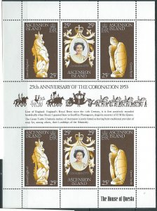 Ascension #229 25th Anniversary S/S  (MNH) CV $2.50