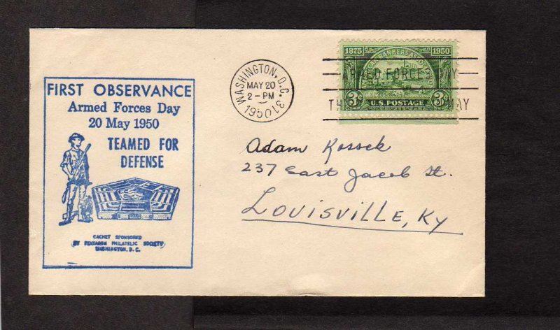 DC First Observance Armed Forces Day Military 1950 Washington Stamp Cover