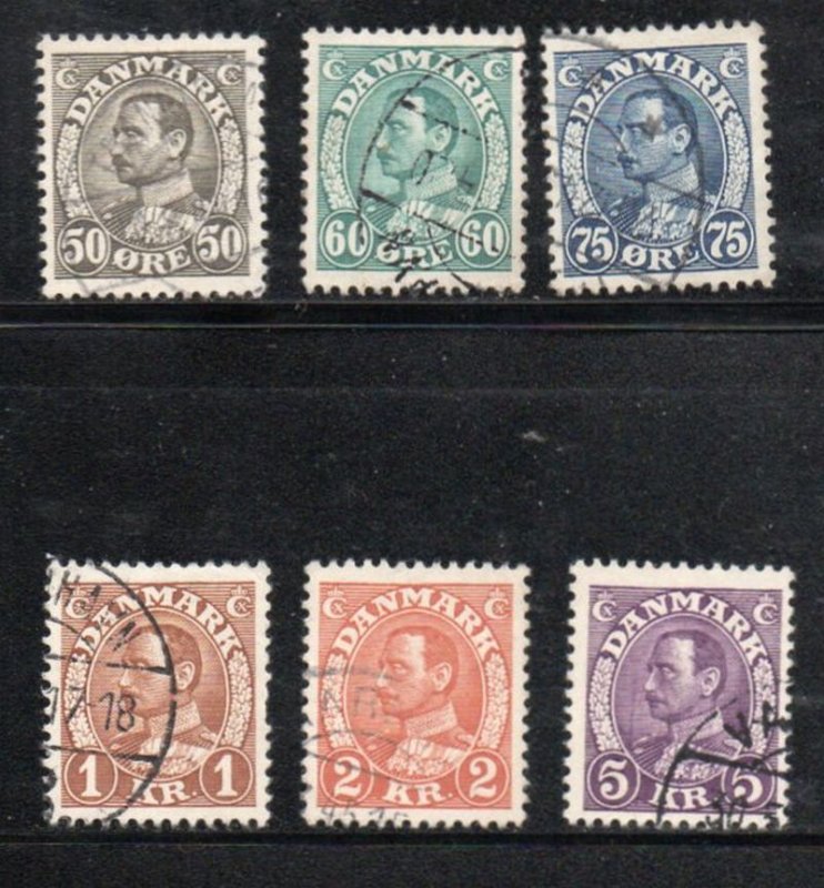 Denmark Sc 239-243 1934-1941 Christian X stamp set used