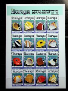 NICARAGUA Sc 1962q NH MINISHEET OF 1993 -BANGKOK EXPO OVPR - SEA LIFE - (CT5)