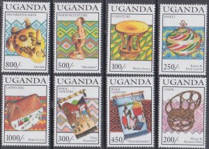 UGANDA Sc # 1232-9 CPL MNH SET of 8 - NATIVE UGANDAN CRAFTS