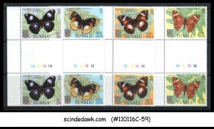 TUVALU - 1981 BUTTERFLIES / BUTTERFLY - 4V GUTTER PAIR - MINT NH