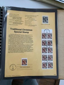 USPS Souvenir Page Scott 2427a 1989 traditional Christmas special booklet stamp