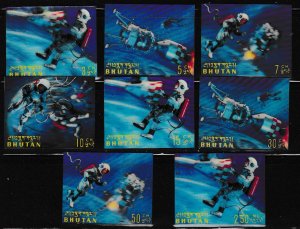Bhutan 1969 Space Topical set Complete 12 stamps in 3-D . VF/NH Scott 91-91K