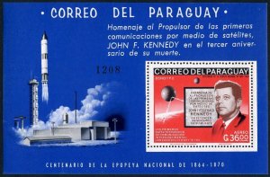 Paraguay 1001a,1001aB, MNH. Michel Bl.93-94. Space research, 1966. John Kennedy.