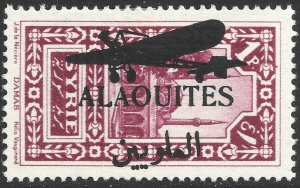 Alaouites #C18  Unused MHR - 1p Red Airplane Overprint (1929)