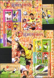 Mozambique 2002 Football Soccer Korea Japan 2 sheets + 2 S/S MNH**